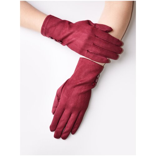 фото Перчатки трикотажные демисезонные touch frimis, цвет: бордовый