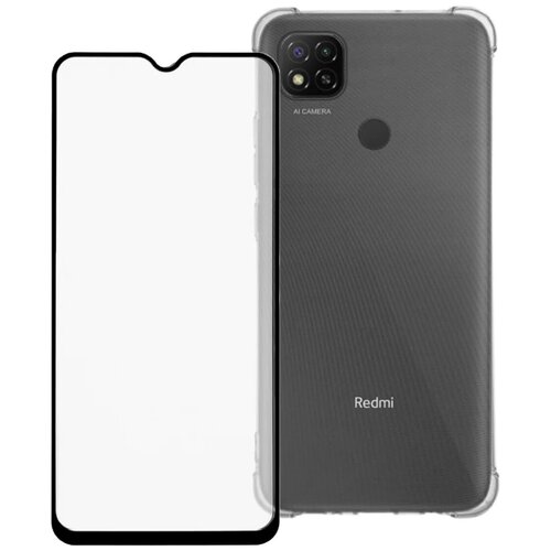 фото Защитное стекло и защитный силиконовый чехол (прозрачный) для xiaomi redmi 9c pduspb