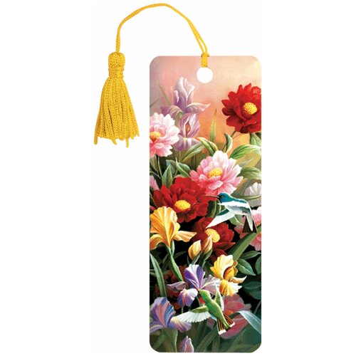 фото Закладка для книг 3d, brauberg, объемная, цветы, с декоративным шнурком-завязкой, 125777, (12 шт.)