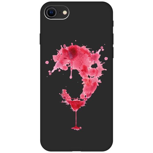 Матовый чехол Cocktail Splash для Apple iPhone SE (2020) / 8 / 7 / Эпл Айфон 7 / 8 / СЕ 2020 с 3D эффектом черный