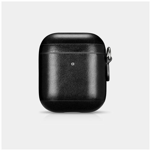 фото Винтажный кожаный защитный чехол icarer для airpods 2, black（ со шнурком для запястья）