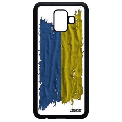 фото Красивый чехол на мобильный // samsung galaxy a6 2018 // "флаг украины на ткани" патриот государственный, utaupia, белый