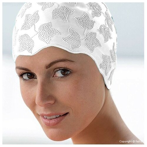 фото Шапочка для плавания жен. fashy moulded cap , арт.3100-00-15, резина, белый