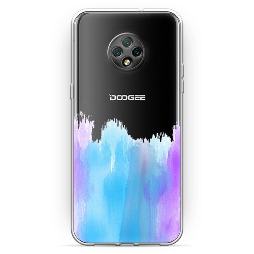 фото Силиконовый чехол голубые мазки краски на doogee x95 / дуги x95 case place