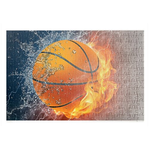 фото Пазлы coolpodarok баскетбол баскетбольный мяч огонь вода 26х38см 252 элемента