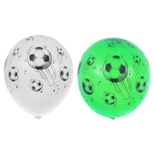 фото Шар латексный 14" футбольный мяч, шелкография, пастель, набор 25 шт., цвета микс 2487993 belbal