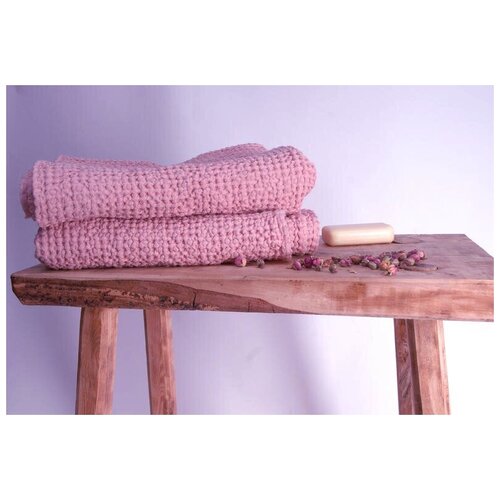 фото 50х70 нежно- розовое вафельное полотенце для рук полотенце 50х70 linenmill home