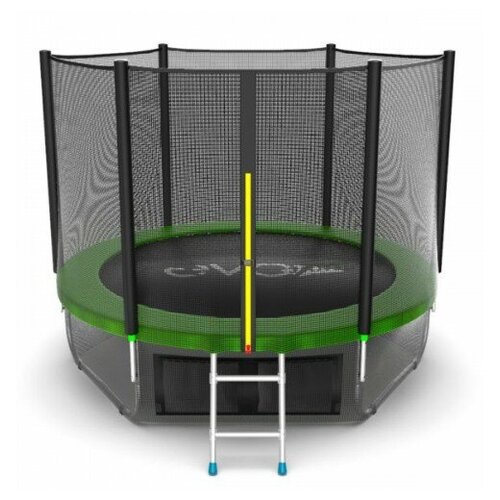 фото Батут с внешней сеткой и лестницей evo jump external 8ft (green) + lower net. evo fitness
