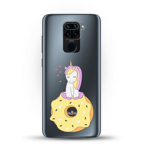 фото Силиконовый чехол единорог на пончике на xiaomi redmi note 9s andy & paul