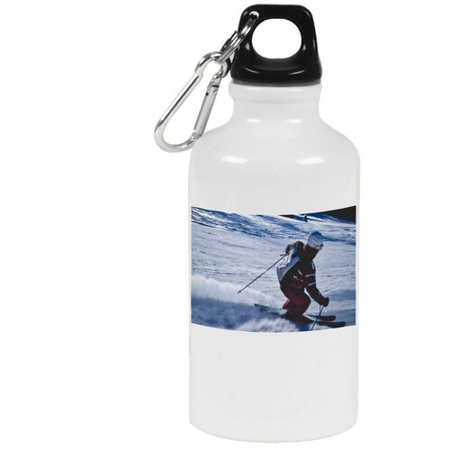 фото Бутылка с карабином coolpodarok лыжник горка торможение палки снег
