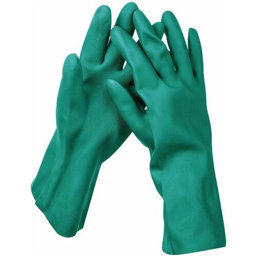 фото Зубр нитрил перчатки нитриловые, стойкие к кислотам и щелочам, размер l