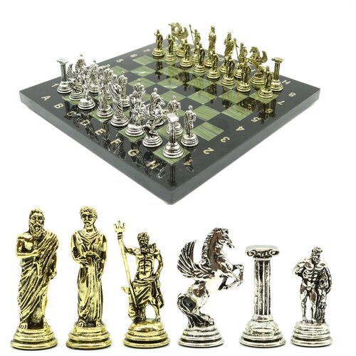 фото Радугакамня шахматы подарочные с металлическими фигурами "геракл", 250*250мм