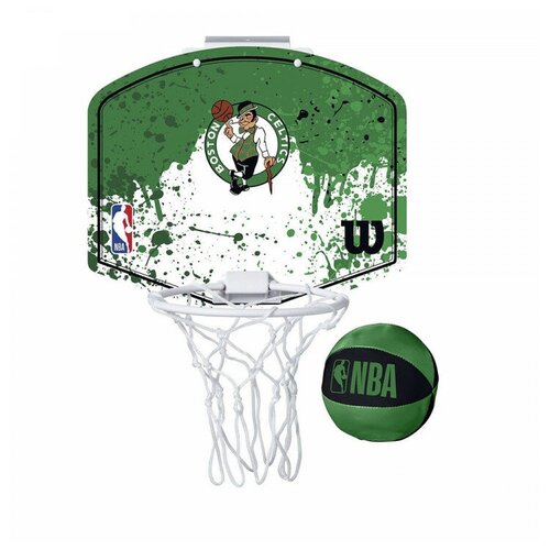 фото Набор для мини-баскетбола wilson nba team mini hoop boston, wtba1302bos, щит с кольцом, мяч р.1