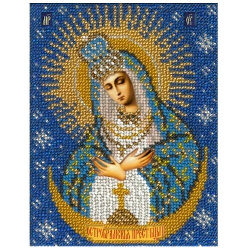 фото Набор вышивки бисером «остробрамская богородица», 12,5x16,3 см, русская искусница