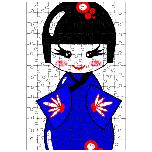фото Магнитный пазл 27x18см."кимоно, кукла, японский" на холодильник lotsprints