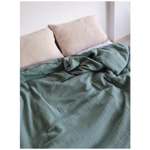 фото Утяжеленное одеяло sleepdeep 10 кг, 140х200 см, зеленый чехол из муслина parapete