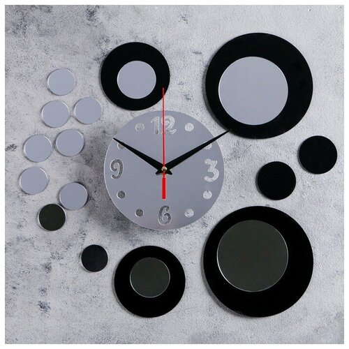 фото Часы-наклейка diy "иллюзия" d=15 см, плавный ход, тип батарейки 1 аа mikimarket