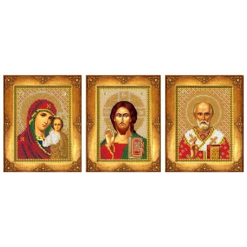 фото Набор для вышивания бисером "три маленькие иконы", русская искусница, 13 х 9,7 см (3 шт), арт. 103