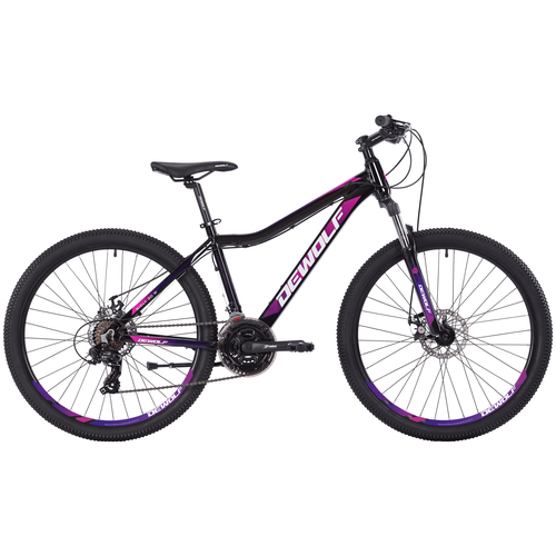 фото Горный (mtb) велосипед dewolf ridly 30 w (2021) черный/фиолетовый/пурпур 18" (требует финальной сборки)