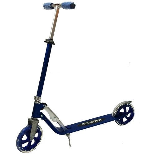 фото Самокат "scooter" (голубой, регулируемая ручка, подножка, до 100 кг)