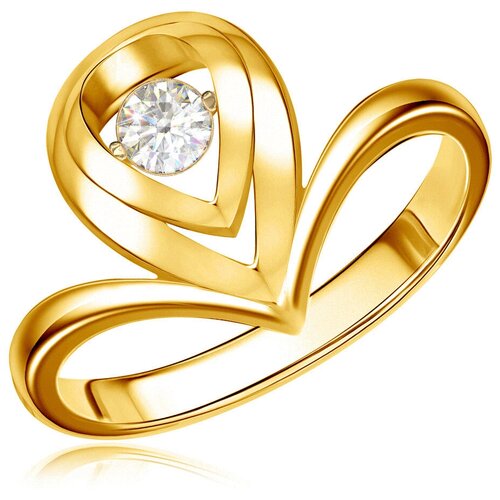 фото Кольцо из желтого золота с танцующим бриллиантом rd55319018 бронницкий ювелир