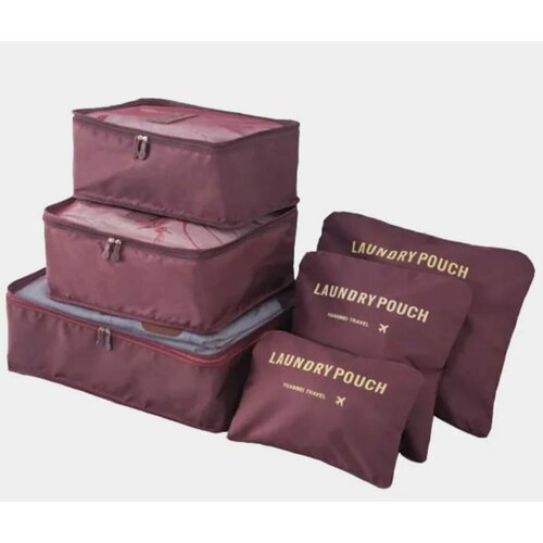 фото Комплект сумок take easy, 6 шт., 39х30х39 см, ручная кладь, бордовый