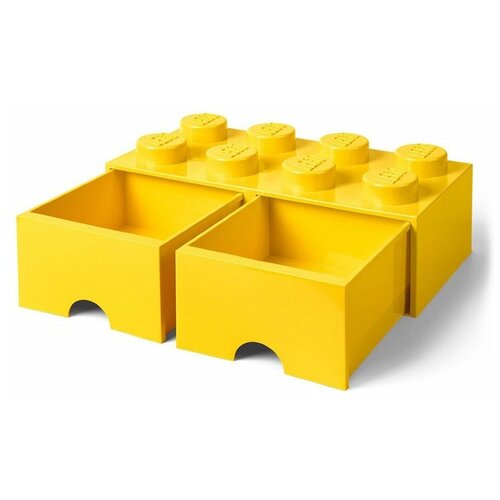 фото Ящик для хранения 8 выдвижной желтый, lego