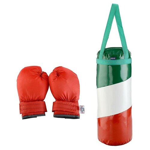 фото Набор для бокса: груша 50 см х ø20 см. (тент) с перчатками.серия флаги. цвет зеленый+белый+красный. belon
