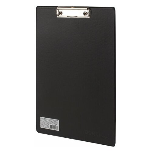 фото Доска-планшет офисмаг с прижимом а4 (230х350 мм), картон/пвх, россия, черная, 225986