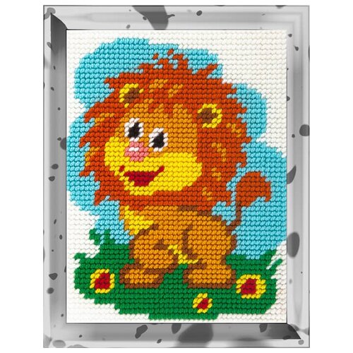 фото Набор для вышивания с пряжей bambini арт.x2256 веселый львенок 15х20 см borovsky-sons