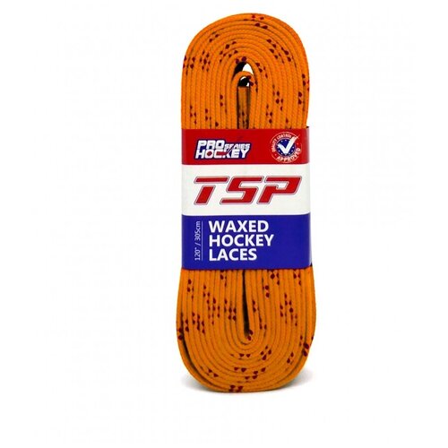 фото Хоккейные шнурки с пропиткой (274 см) оранжевые tsp