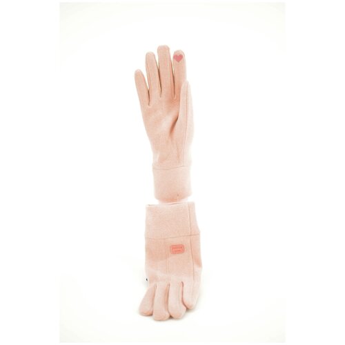 фото Перчатки женские осенние розовые сенсорные happy gloves