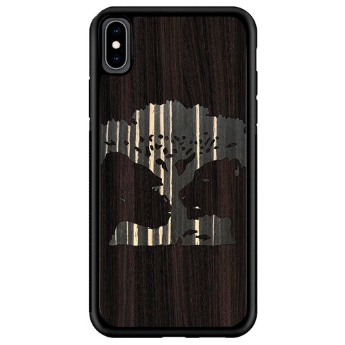 фото "чехол t&c для iphone x / xs (айфон 10 / икс), silicone wooden case, wild series, магическое дерево (эвкалипт - эбен)" timber & cases