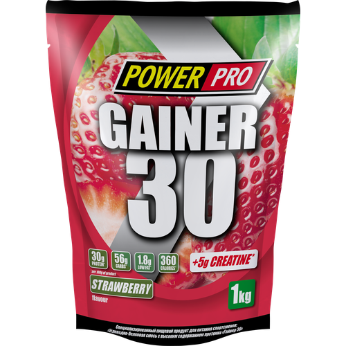 фото Гейнер power pro gainer 30, 1000 г, клубника