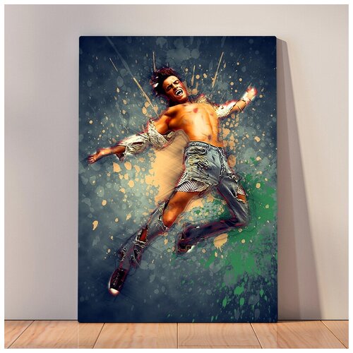 фото Картина мужчина в рваных джинсах, 40x53 см, картина на холсте на деревянном подрамнике с настенным креплением вау холст