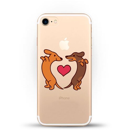 фото Силиконовый чехол love таксы на apple iphone 7 andy & paul