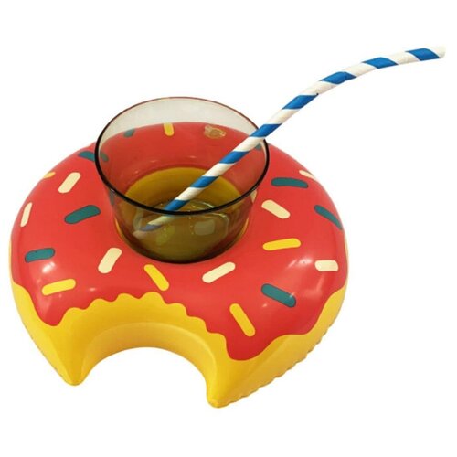 фото Подставка надувная пончик малиновый 20см арт.6067182 4 шт. патибум