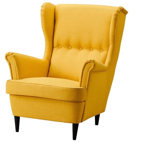 фото Strandmon страндмон кресло с подголовником, шифтебу желтый ikea