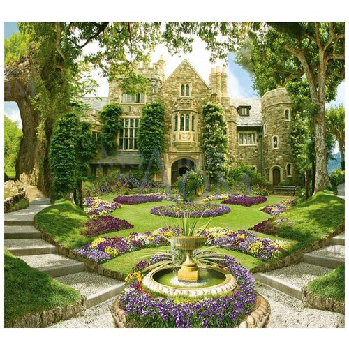 фото Фотообои модный дом "замок в саду" 270x300 см