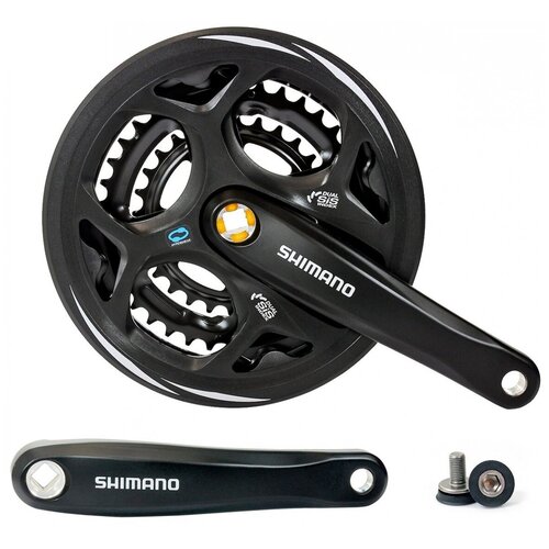 фото Shimano система shimano altus fc-m311 7/8ск (квадрат, 42/32/22t, 175mm, черная, защита)