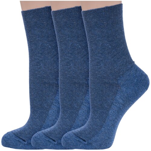 фото Комплект из 3 пар женских медицинских носков dr. feet (pingons) джинс, размер 23