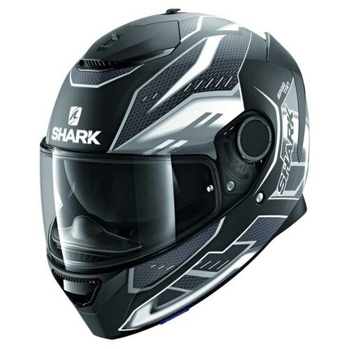 фото Шлем интеграл shark spartan antheon, черный матовый/белый shark helmets