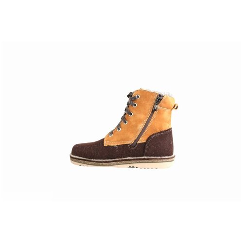 фото Ботинки зимние untovalenki 43661, коричневые со шнурками, 32 размер фома