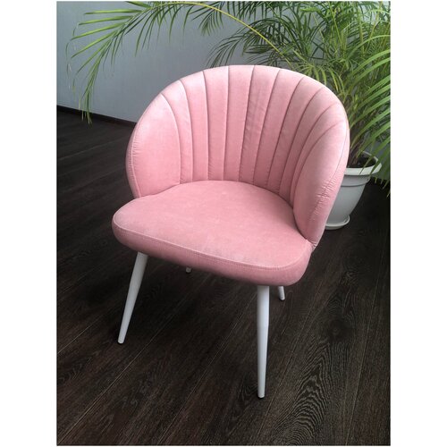 фото Evita/ стул зефир тк. коралл , ноги белые /стул для кухни/ стул для гостиной/стул/стул в спальню/стул дизайнерский/кресло/мягкий стул/ракушка