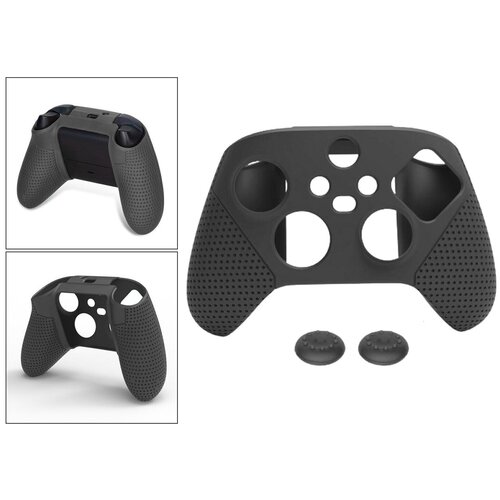 фото Силиконовый чехол для геймпада xbox series x/s wireless controller + 2 накладки на стики, чёрныt, dobe (tyx-0626)