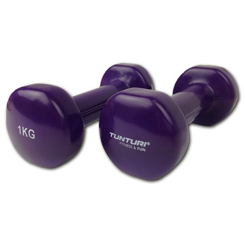 фото Гантели с виниловым покрытием tunturi vinyl dumbbells, 1 кг, пара