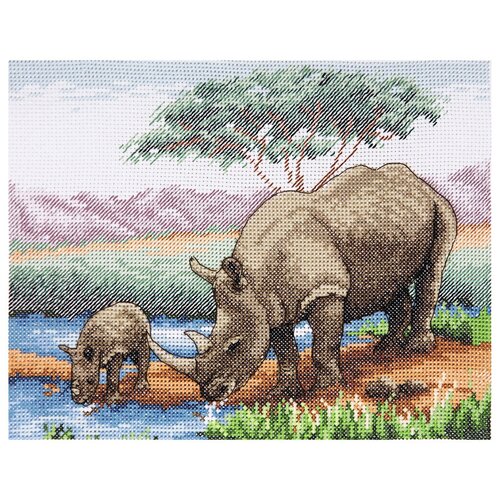 фото Anchor набор для вышивания носороги 23 х 18 см (pce966)