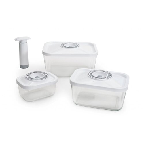 фото Набор вакуумных контейнеров status vac-glass-set white