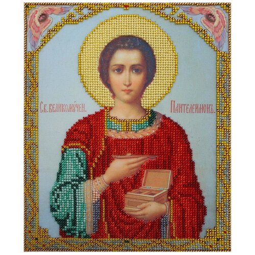 фото Hobby & pro набор для вышивания бисером святой великомученик пантелеймон 19 х 23 см (бн-4004)