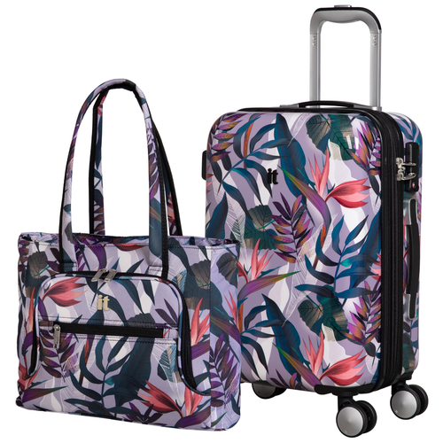 фото Комплект it luggage/чемодан модель sheen/ размер ручная кладь с расширением и дорожная сумка/тропики